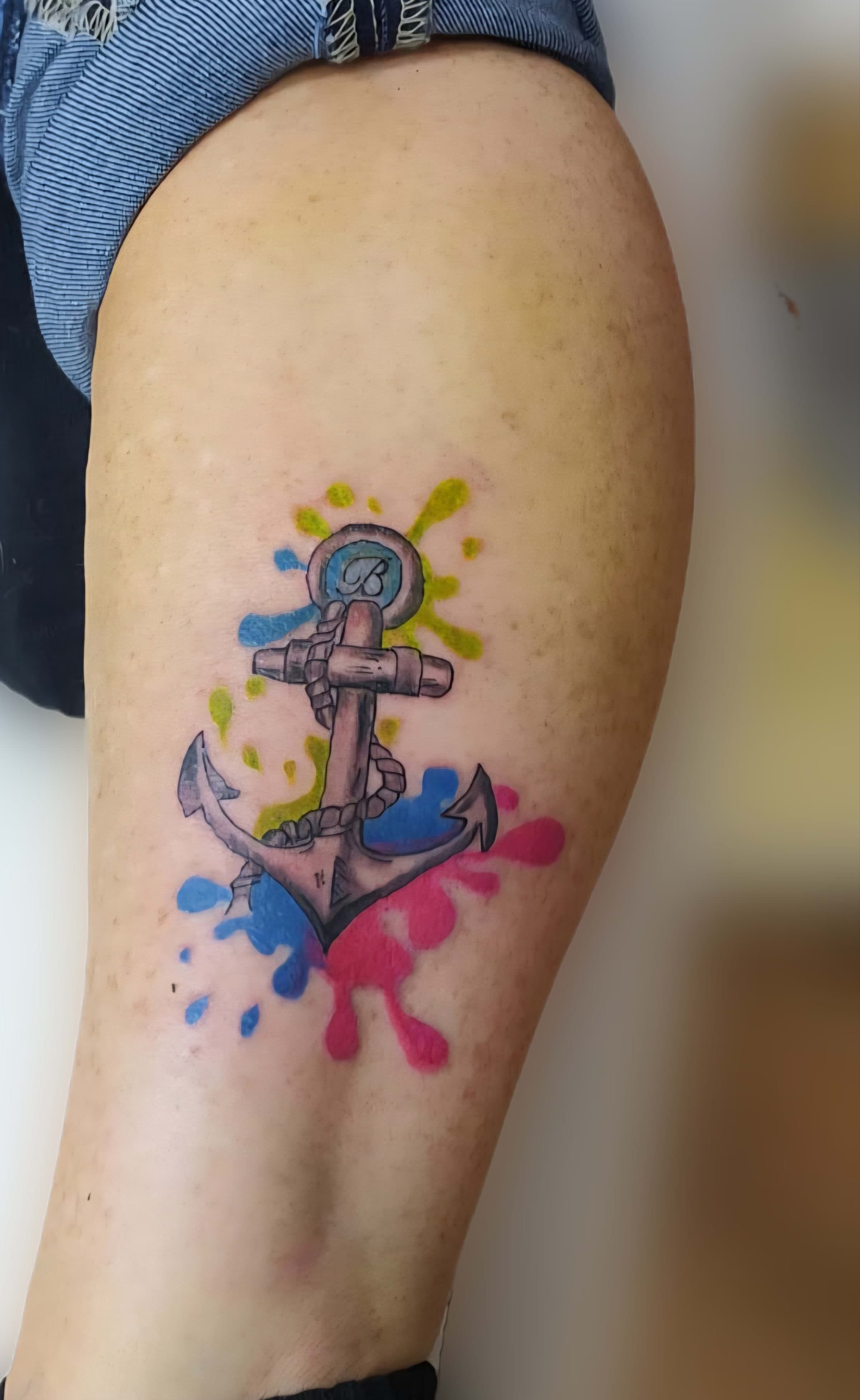 Color Anker Bein Tattoo by Another Ink Nürnberg Tattoo Studio